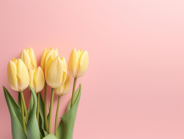 Schöne Tulpenblüten mit Kopie Raumhintergrund oben Ansicht Raum für Text