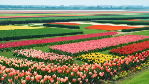 Foto schöne tulpenfelder für tapeten