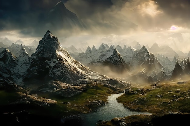 Schöne Umgebung mit Berg Hintergrundbild