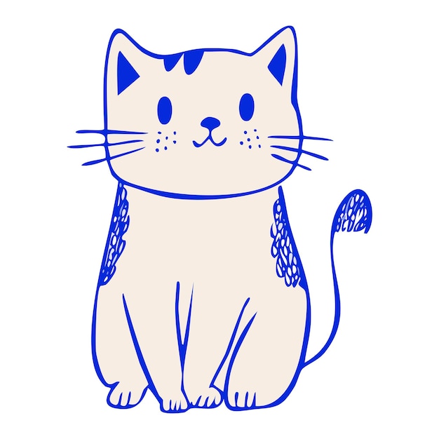 Schöne und lustige Katzenillustrationen Katzillustrationen handgefertigte Krabbel-Illustrationen