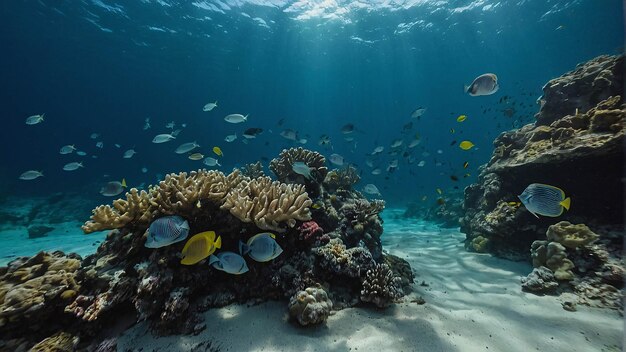 Schöne Unterwasserlandschaft Unter dem Meer Landschaft Tapeten