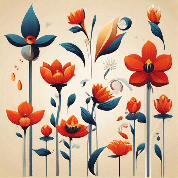 Schöne Vektorblumen-Designs Erforschen Sie die Natur Eleganz auf Freepik