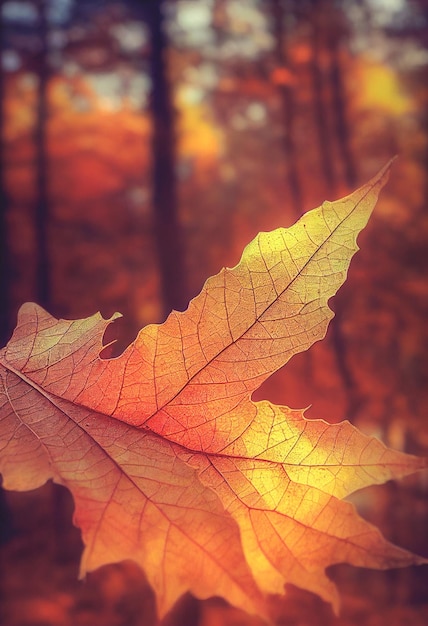 Schöne verschwommene Herbstlandschaft mit Herbstlaub im Sonnenschein