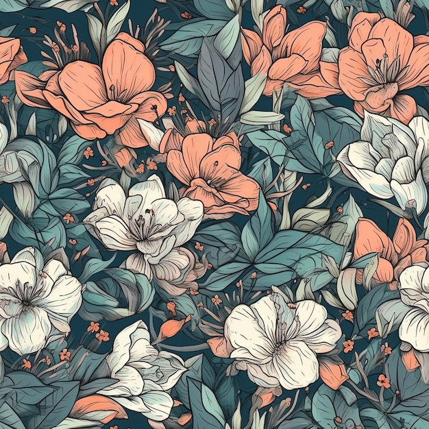 Schöne Vintage floral verzierte nahtlose Muster kreative Textilien und Tapeten nahtlose Design-Gen