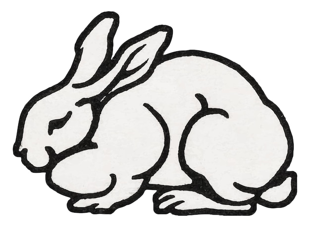 Schöne Vintage-Kaninchen-PNG-Aufkleber, handgezeichnet