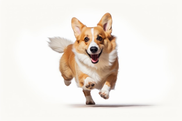 Schöne walisische Corgi-Hund-Isolation auf weißem Hintergrund