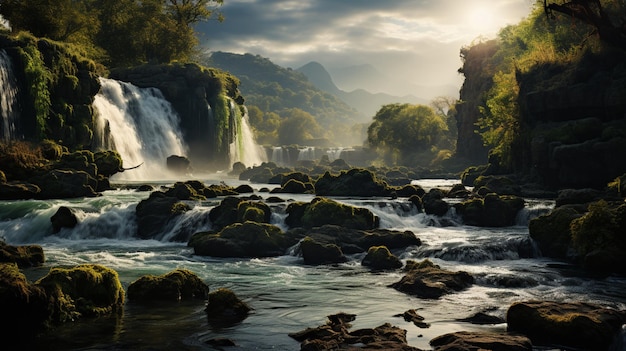 Schöne Wasserfalllandschaft