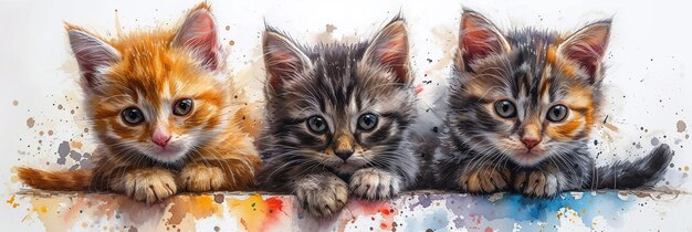 Foto schöne wasserfarbe für katzen