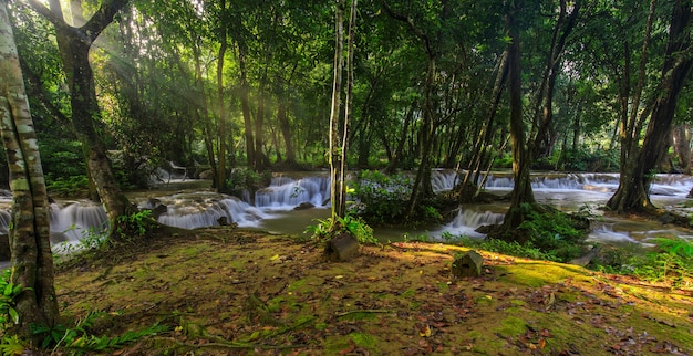 Schöne Waterwall im Nationalpark von Kanchanaburi-Provinz, ThaiLand