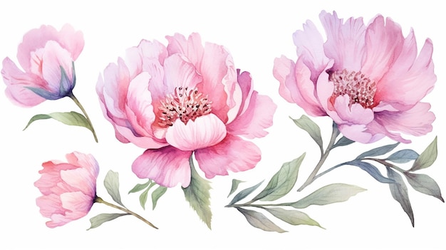 Schöne, weiche, rosa Blumen-Illustration