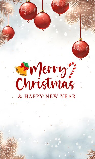 Schöne Weihnachts- und frohe Neujahrskartenvorlage Porträt