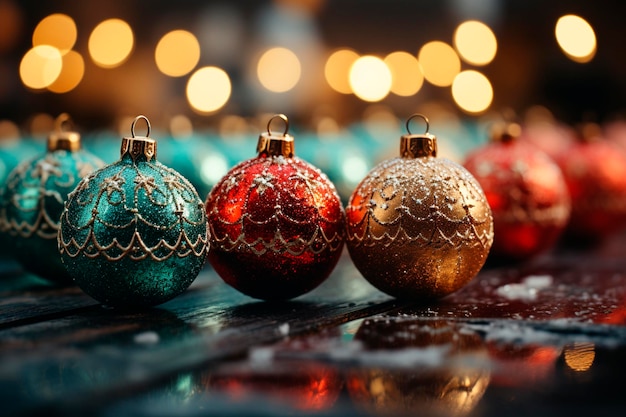 Schöne Weihnachtsgeschenkbox mit brennender Kerze auf Holztisch