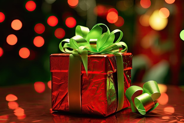 Foto schöne weihnachtsgeschenkkisten verpackt in eine rote geschenkkiste