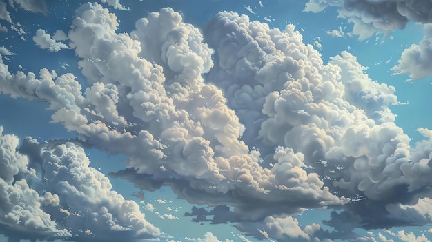 Schöne weiße Wolkenlandschaft mit einem Hauch von blauem Himmel, der durchblickt wird