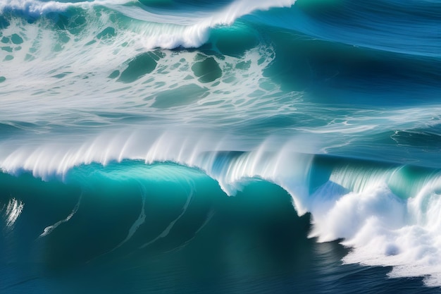 Schöne Wellen des Ozeans rollen auf den Ufer die Textur der Wellen