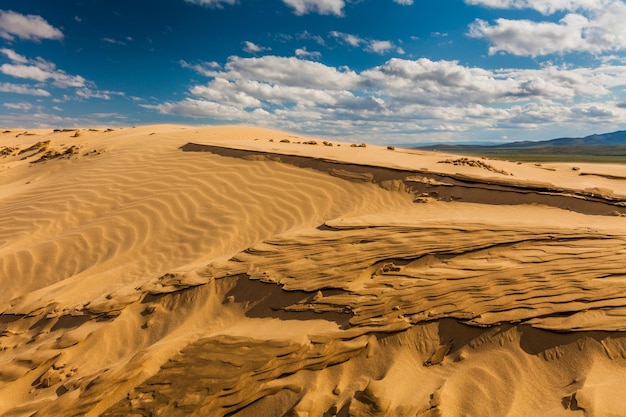 Schöne Wüstenlandschaft mit Sanddünen Mongolei