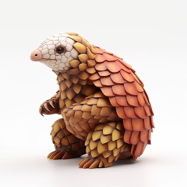 Foto schöne zeichentrickfigur des pangolins