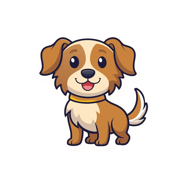 Schöne Zeichentrickfilm-Icon-Vektorillustration für Hunde