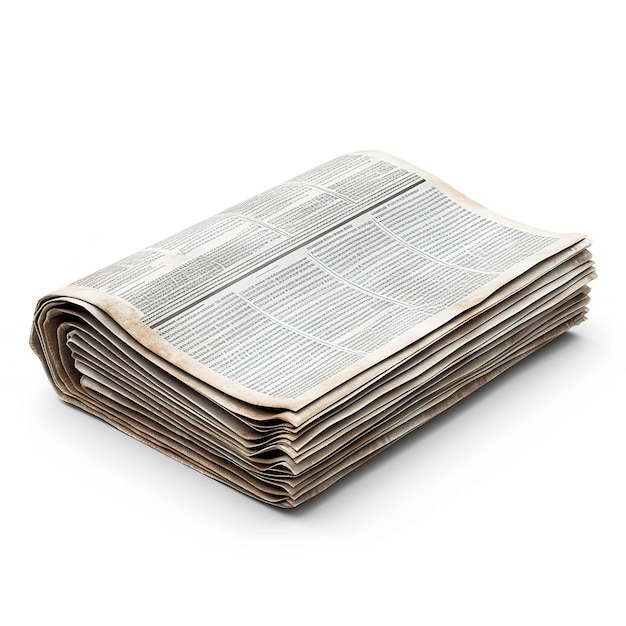 Schöne Zeitung isoliert auf weißem Hintergrund