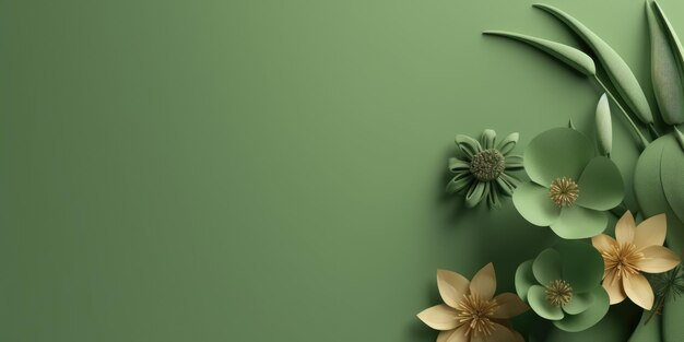 Schöner abstrakter grüner Blumenmusterhintergrund, schöne generative KI AIG32