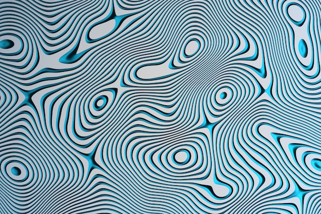 Schöner abstrakter Hintergrund mit gewelltem geometrischem Muster in Blauem und in Grauem