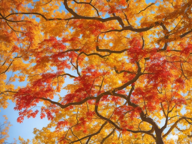 Schöner Baum mit bunter Pflanze