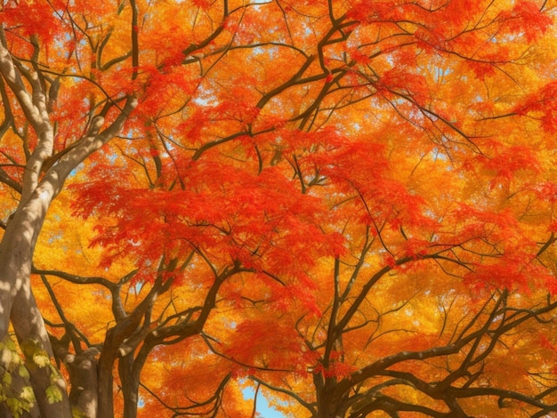 Schöner Baum mit bunter Pflanze