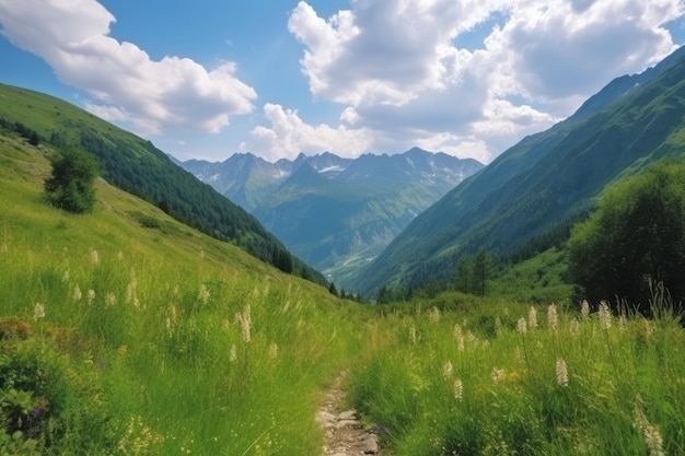 Schöner Berglandschaftshintergrund Illustration AI GenerativexA