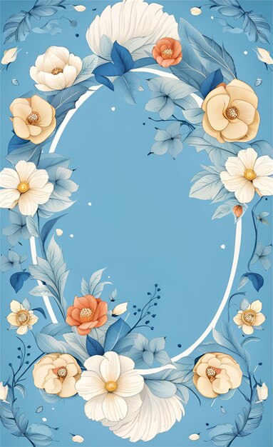 Schöner blauer floraler abstrakter Hintergrund