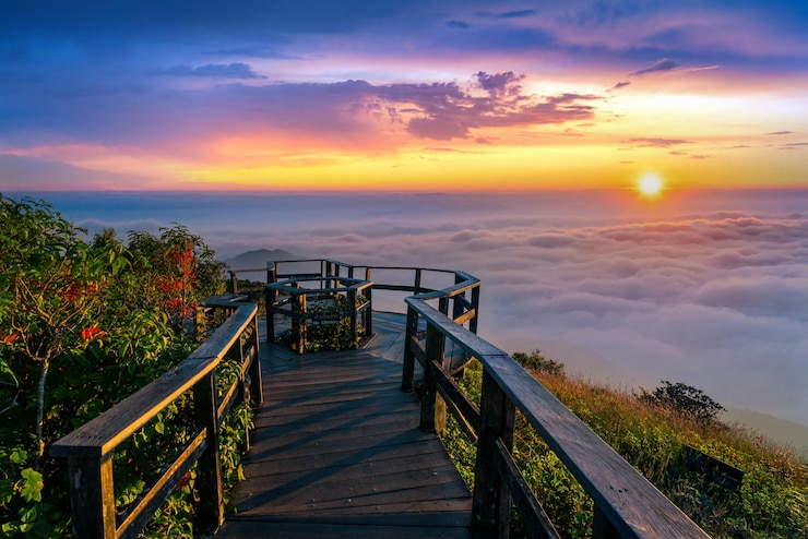 Foto schöner blick auf das meer gegen den himmel beim sonnenuntergang