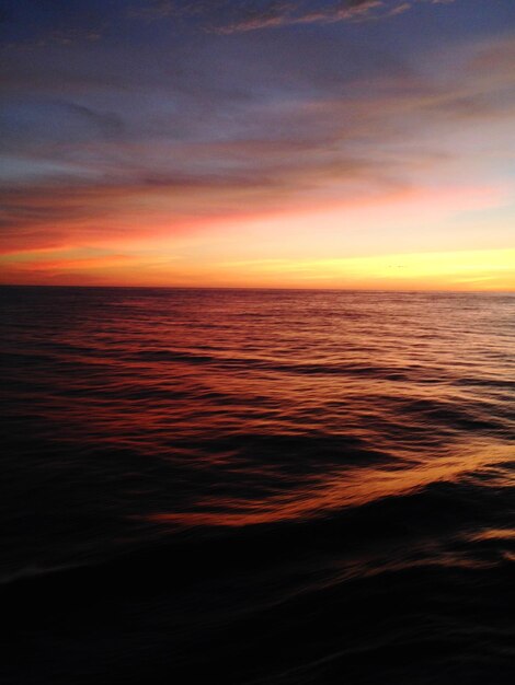 Schöner Blick auf das Meer gegen den Himmel beim Sonnenuntergang