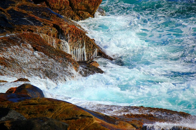 Foto schöner blick auf das meer vor bewölktem himmel