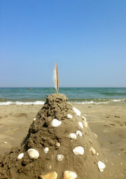 Foto schöner blick auf das meer vor klarem himmel