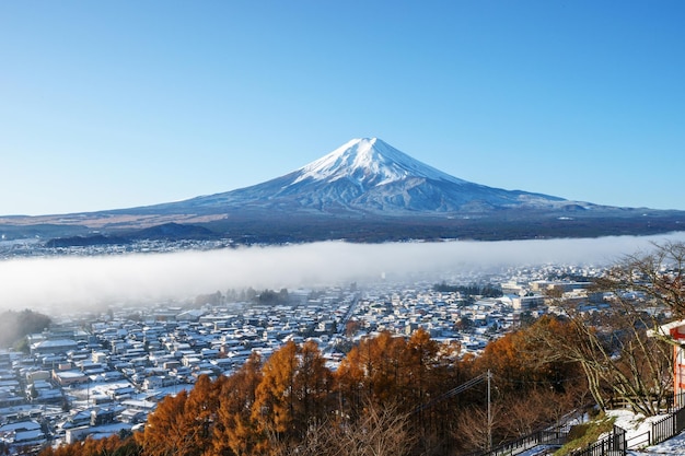 Foto schöner blick auf den fuji-berg