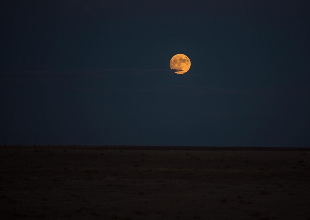 Foto schöner blick auf den mond gegen den klaren himmel in der nacht