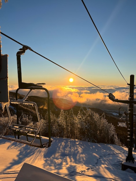 Foto schöner blick auf den sonnenuntergang