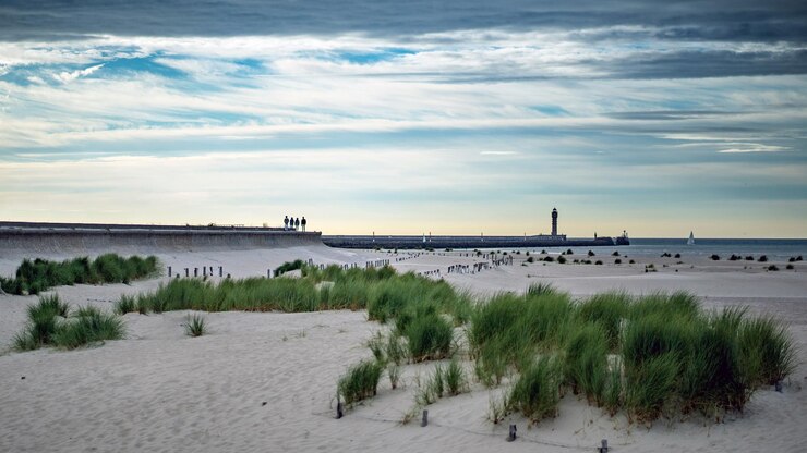 Foto schöner blick auf den strand gegen den himmel