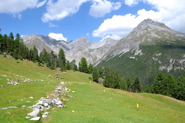 Schöner Blick auf die Berge vor einem bewölkten Himmel