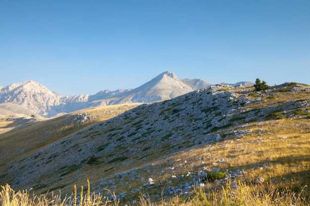 Schöner Blick auf die Berge vor klarem Himmel
