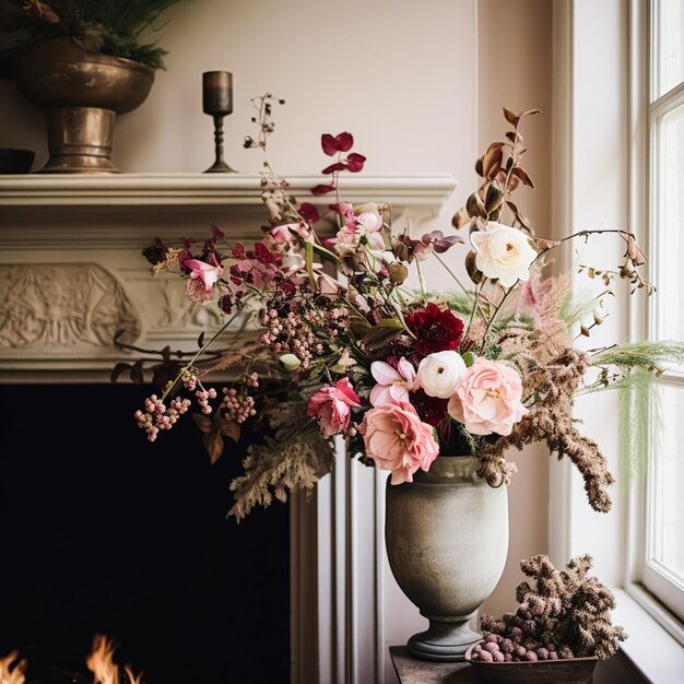 Foto schöner blumenstrauß in einer vase blumenarrangement