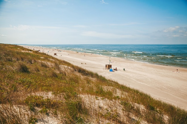 Schöner breiter Sandstrand an der Ostsee Kurische Nehrung Litauen