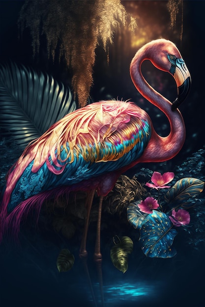 Schöner bunter Flamingo