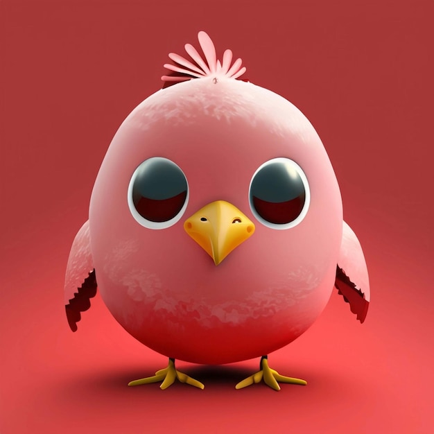 Schöner bunter Vogel auf farbigem Hintergrund Red Robin Generative AI
