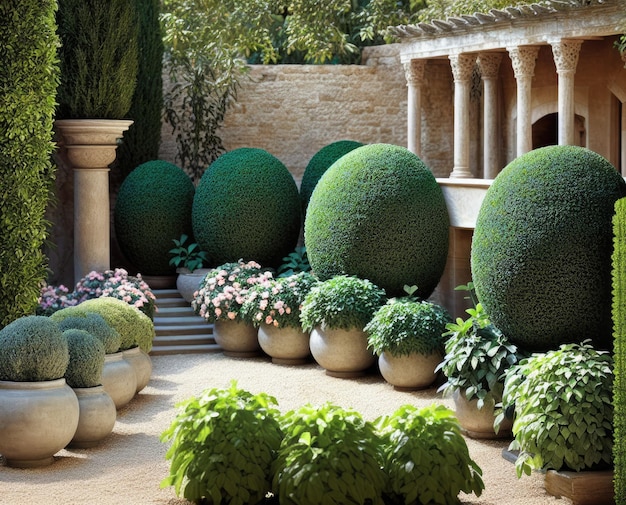 schöner garten mit grünem gras und bäumen japanisch