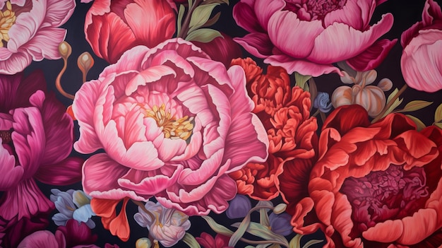 Schöner gemalter Blumenblüten-Digitalmuster-Hintergrund für Designkarten-Einladungstapeten