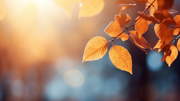 schöner Herbst-Bokeh-Hintergrund mit Herbstblättern auf der Sonne und verschwommenen Bäumen