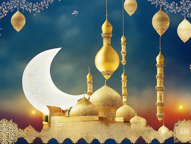 Schöner islamischer Eid Al Adha Mubarak stilvoller dekorativer Hintergrund