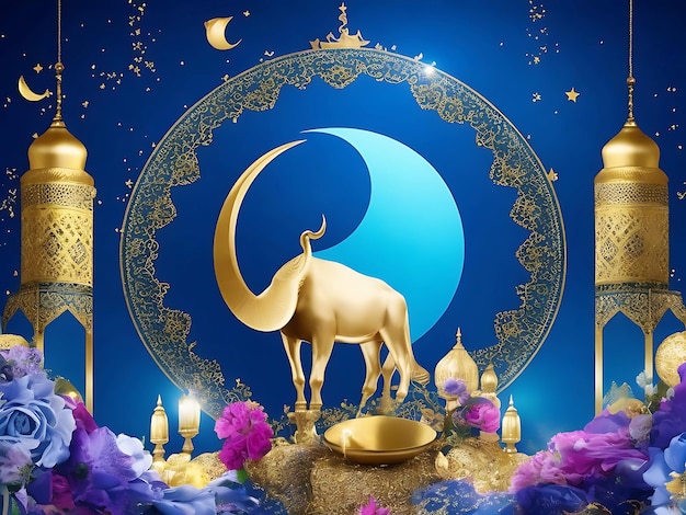 Schöner islamischer Eid Al Adha Mubarak stilvoller dekorativer Hintergrund