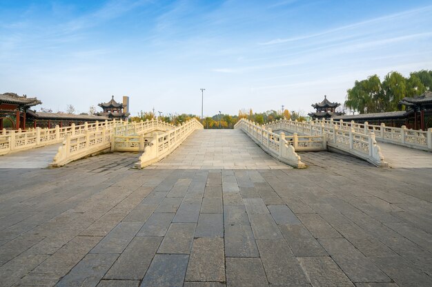 Schöner Jinci Park im Herbst in Taiyuan, Provinz Shanxi, China