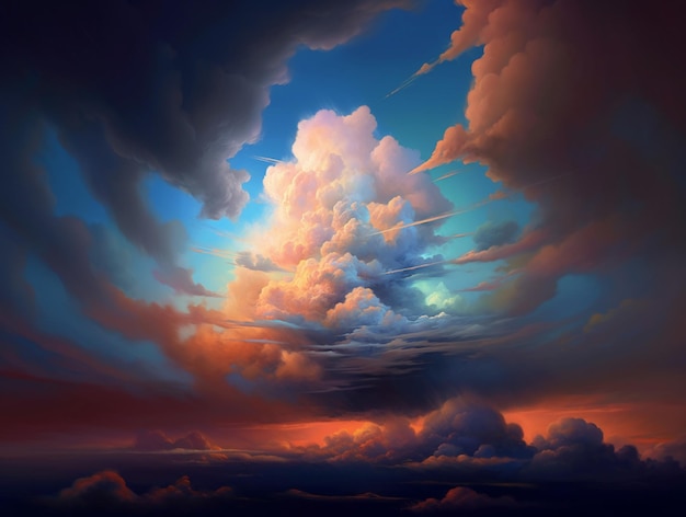 schöner Malerei-Kunst-Wolkenhintergrund